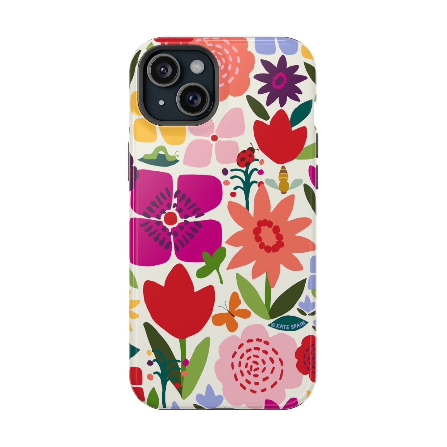 Happy Blooms iPhone MagSafe Tough Case iPhone 15 Plus Glossy