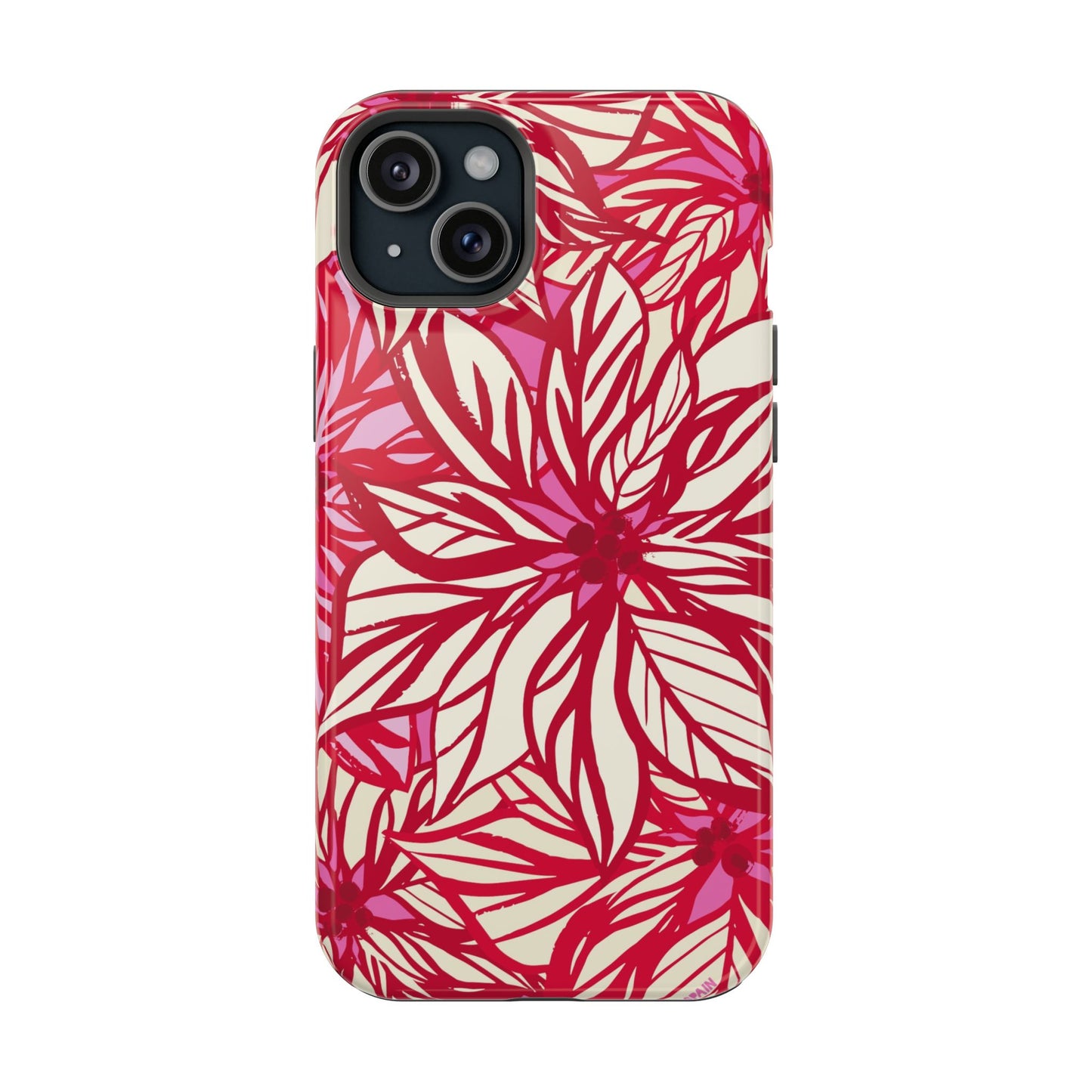 Poinsettia iPhone MagSafe Tough Case iPhone 15 Plus Glossy