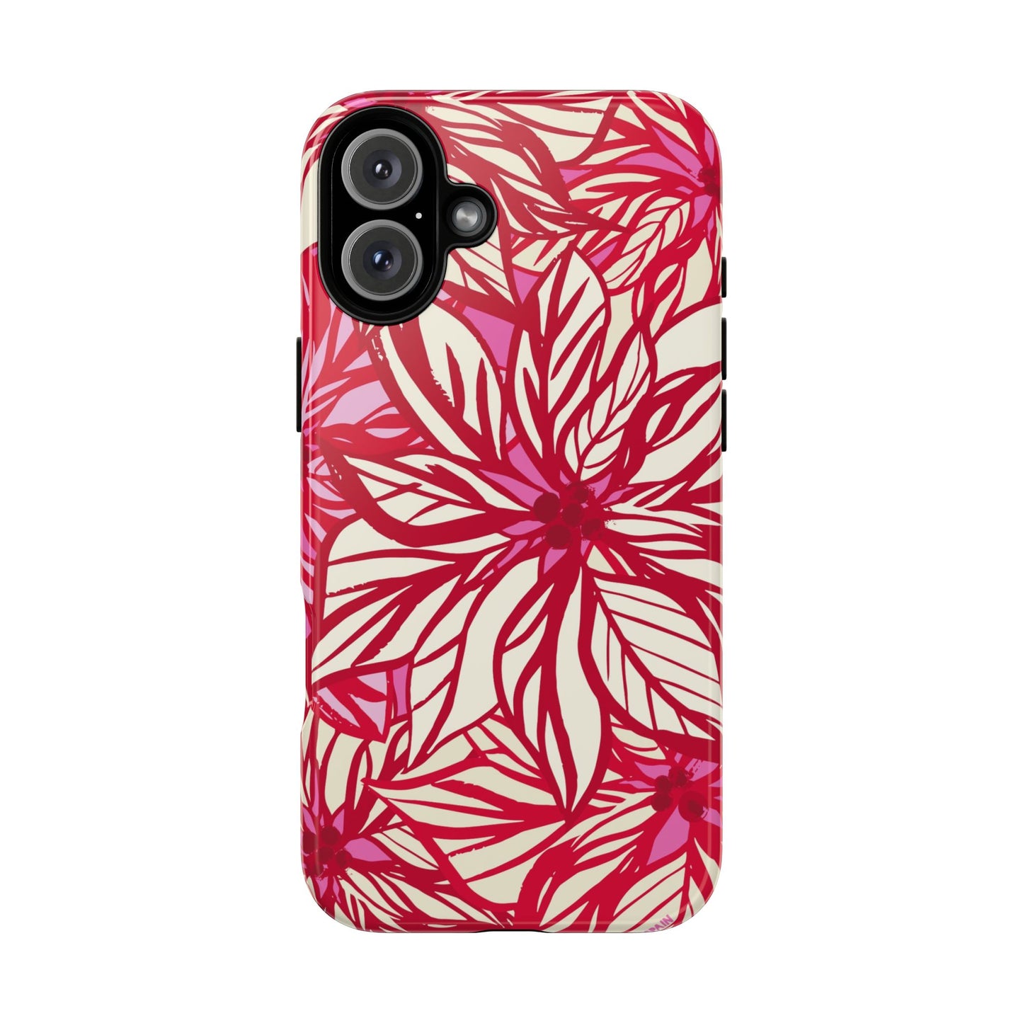 Poinsettia iPhone Tough Case iPhone 16 Plus Glossy