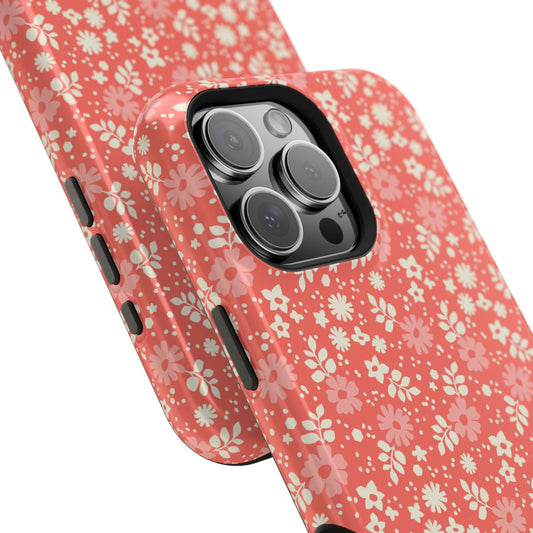 Petaline Floral Daisy Coral MagSafe Case