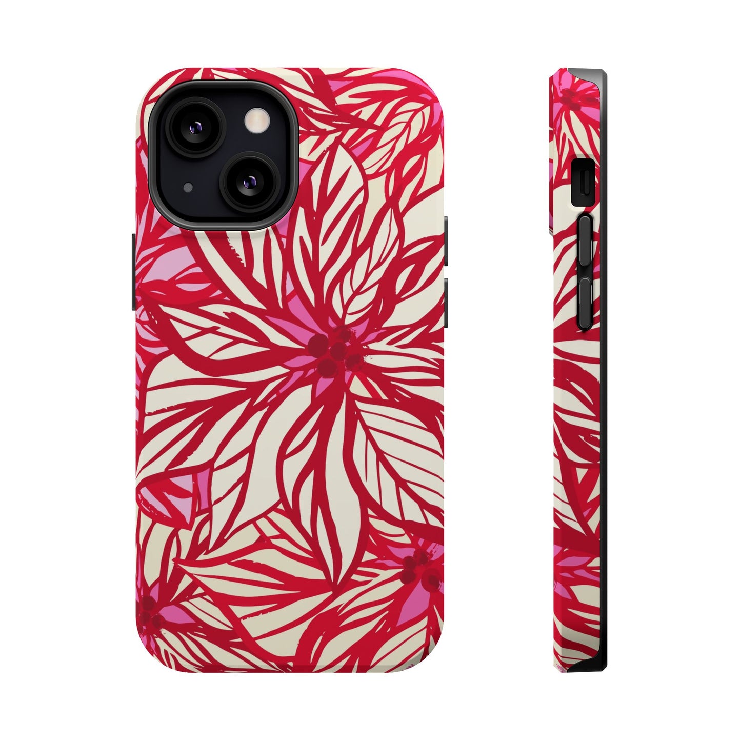 Poinsettia iPhone MagSafe Tough Case iPhone 13 Mini Matte