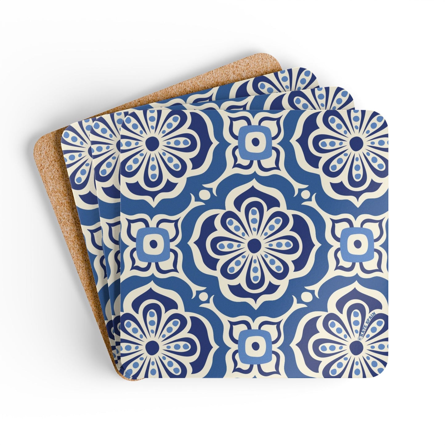 Alhambra Navy Cork Coaster Set