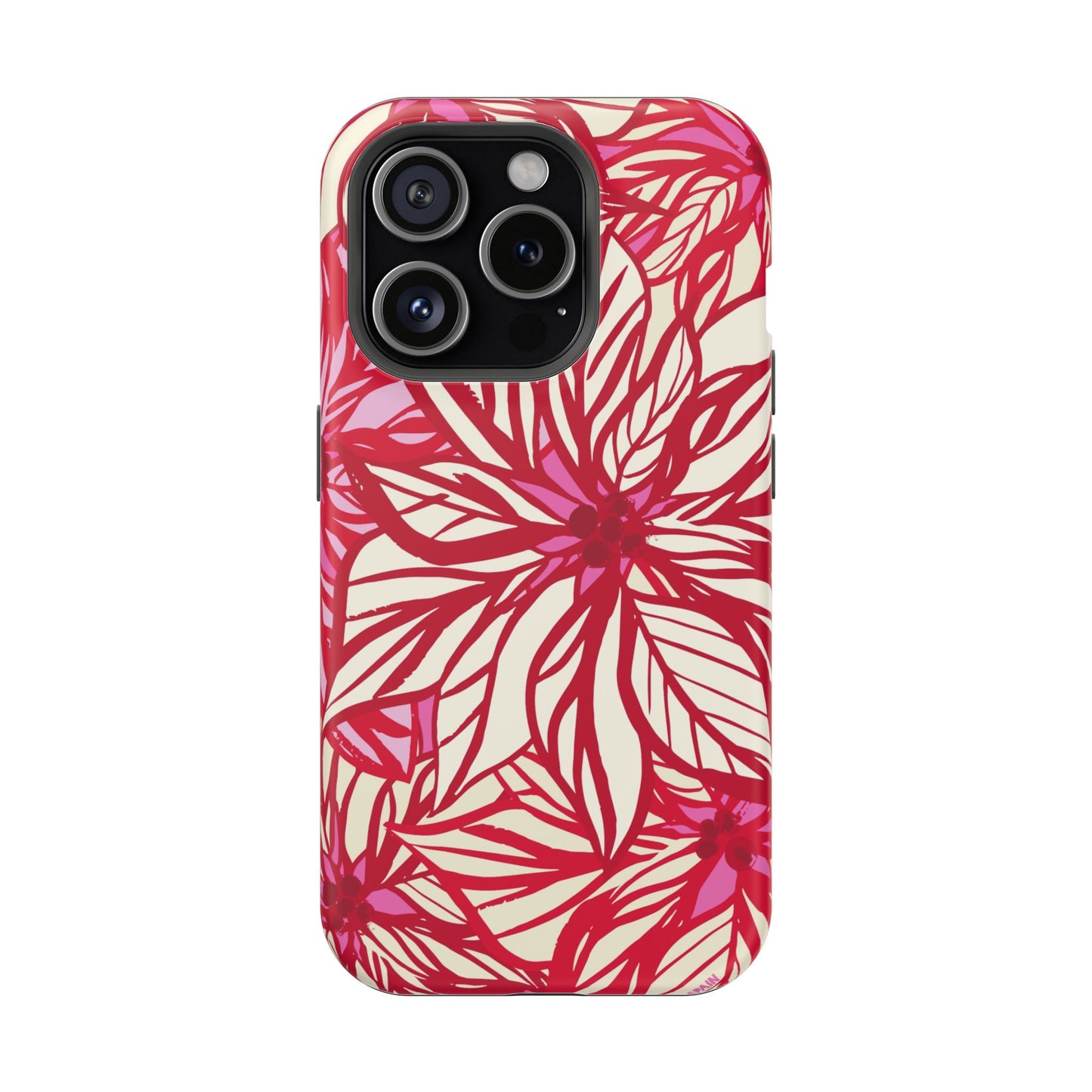 Poinsettia iPhone MagSafe Tough Case iPhone 15 Pro Matte
