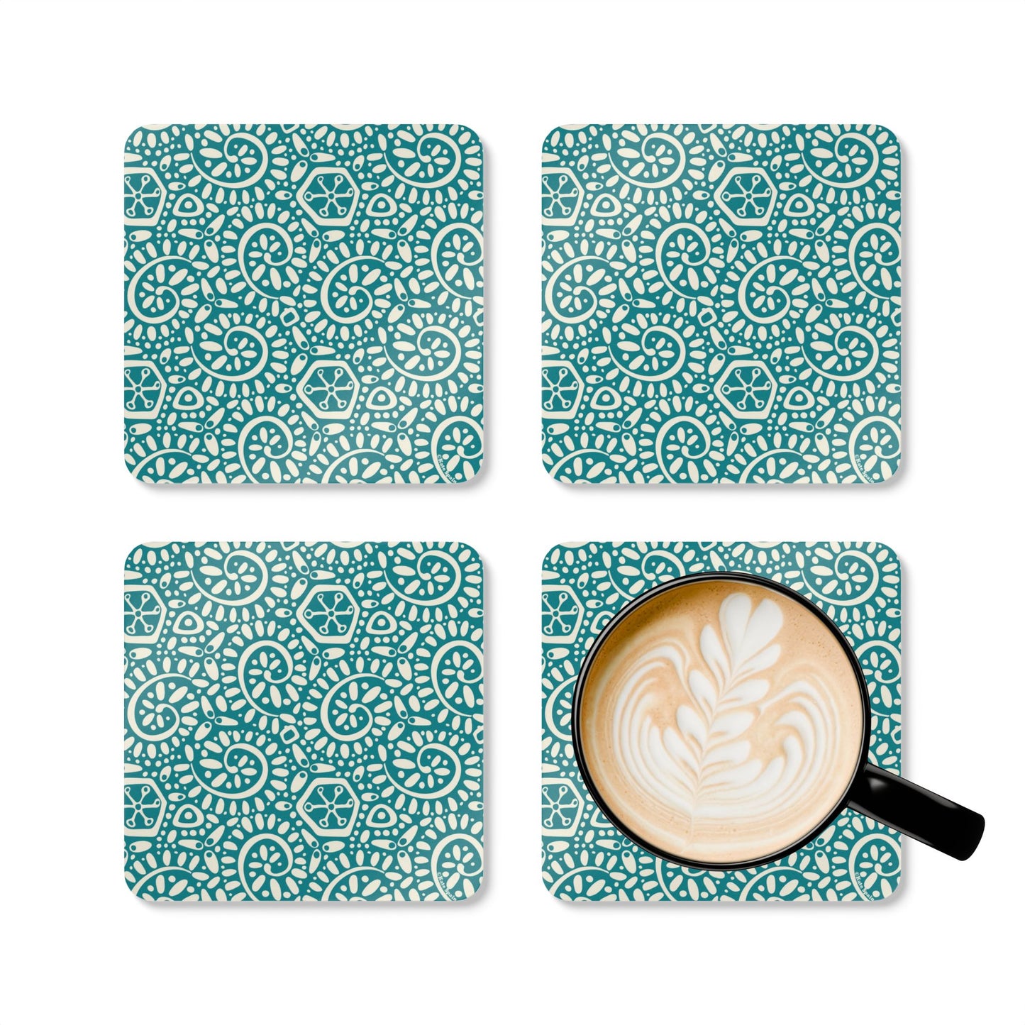 Canto Turquoise Cork Coaster Set