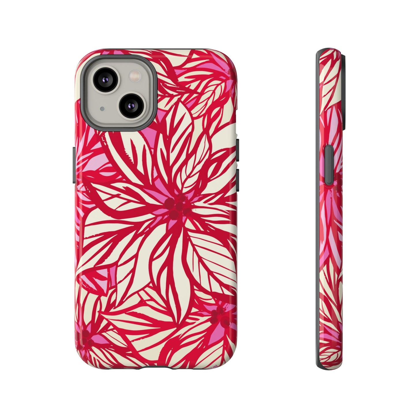 Poinsettia iPhone Tough Case iPhone 14 Glossy