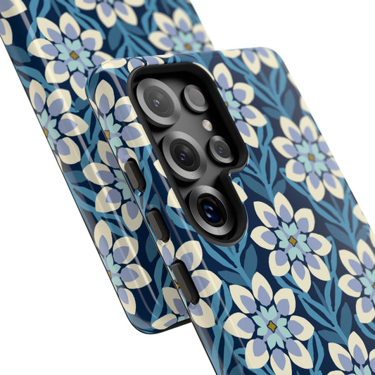 Modern Dahlia Samsung Case - Navy Allover Pattern