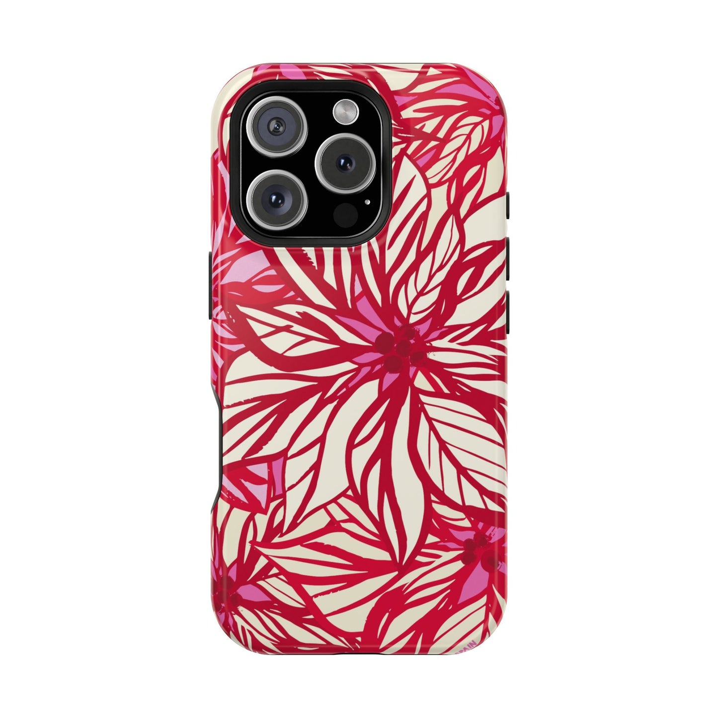 Poinsettia iPhone MagSafe Tough Case iPhone 16 Pro Glossy