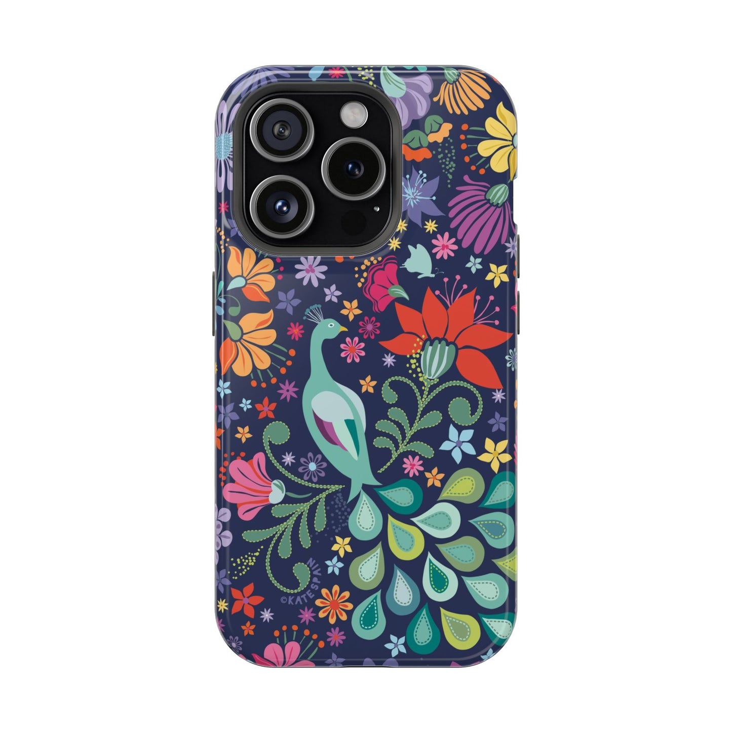 Peacock Sanctuary iPhone MagSafe Tough Case iPhone 15 Pro Glossy