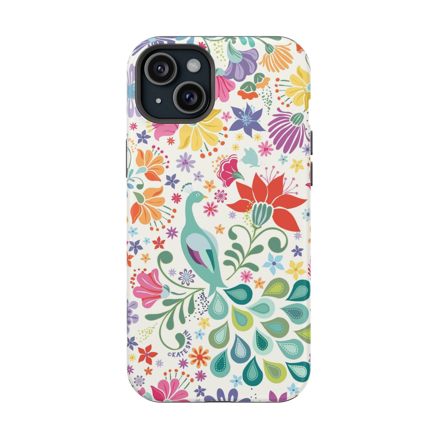 Peacock Sanctuary iPhone MagSafe Tough Case iPhone 15 Plus Matte