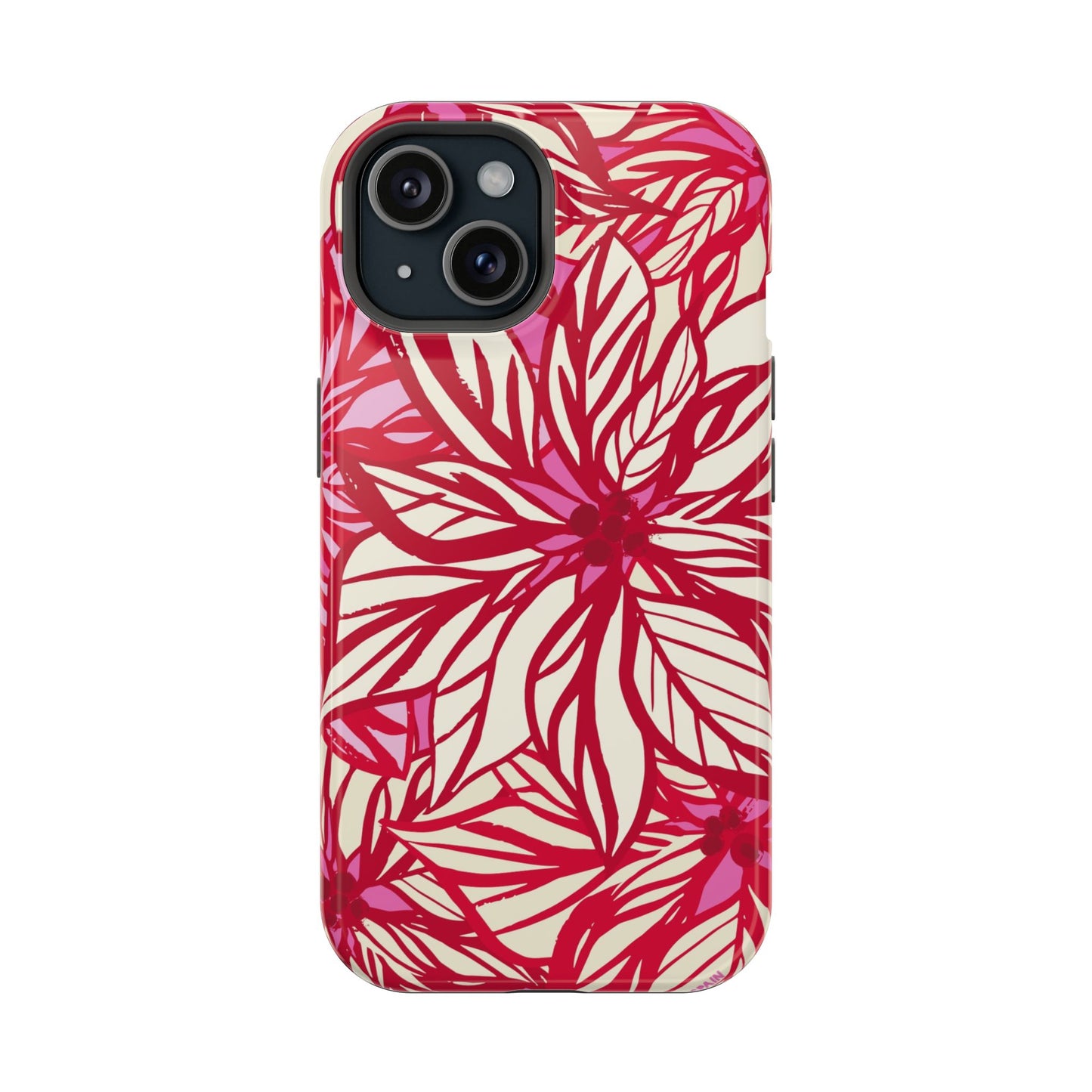 Poinsettia iPhone MagSafe Tough Case iPhone 15 Glossy