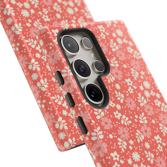 Petaline Floral Daisy Coral Samsung Tough Case