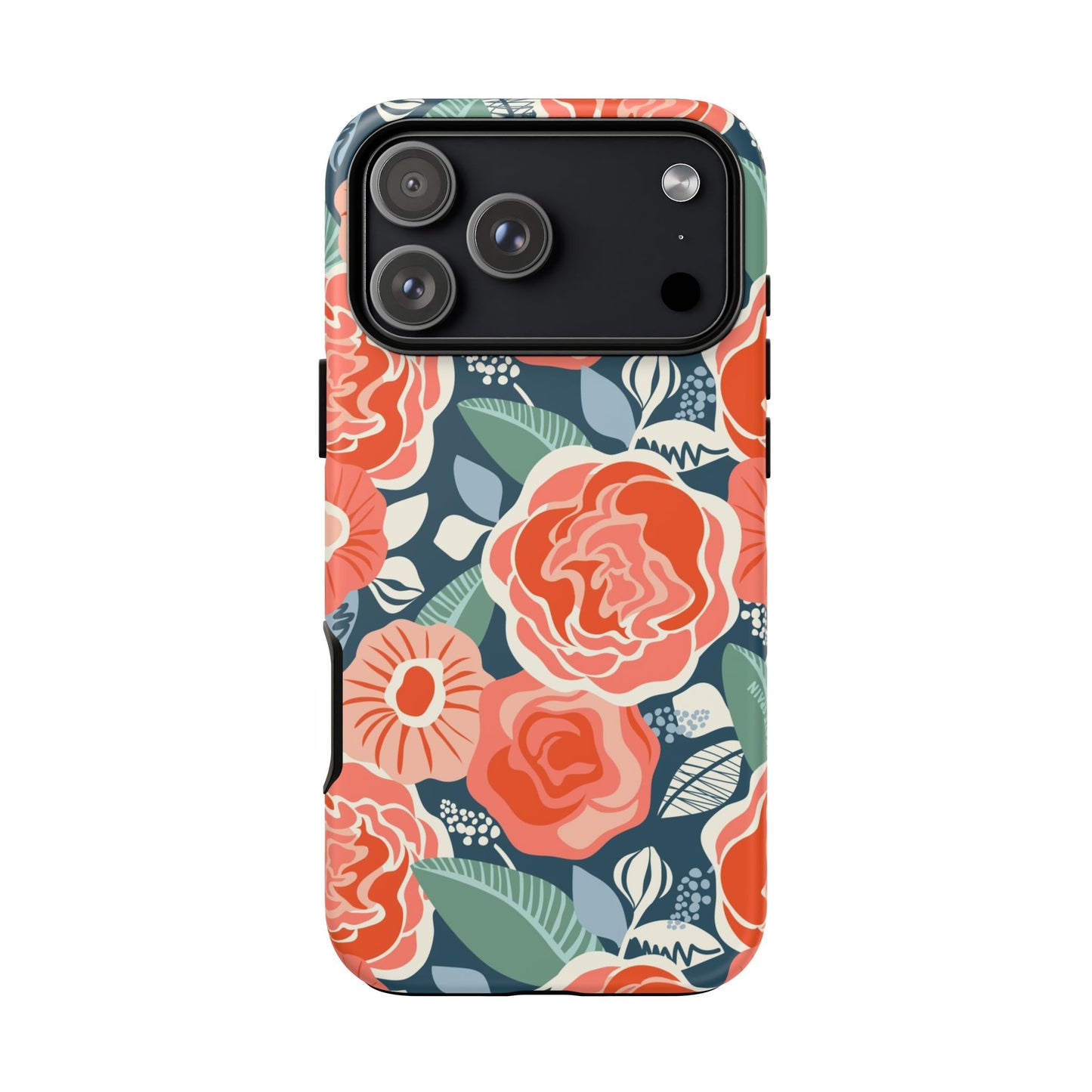 Tea Rose Navy iPhone Tough Case