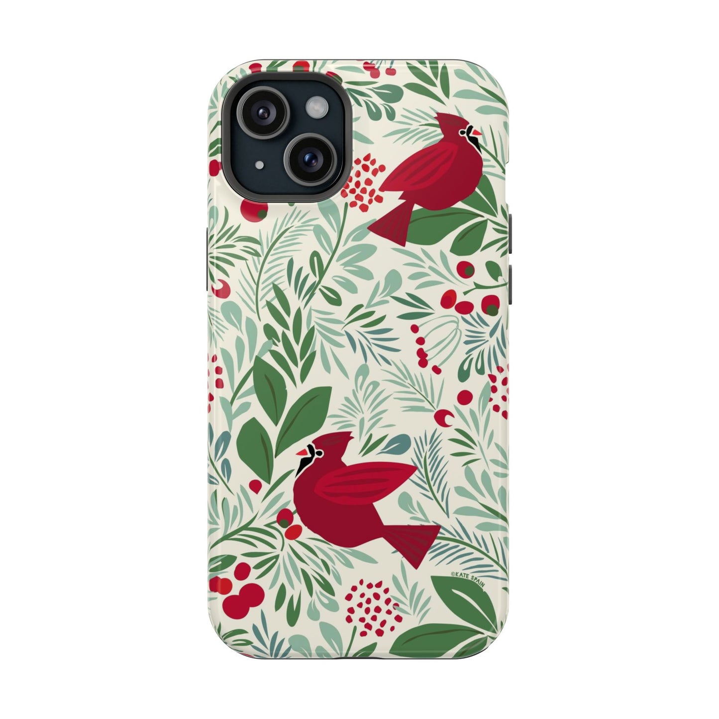 Birds and Berries iPhone MagSafe Tough Case iPhone 15 Plus Glossy