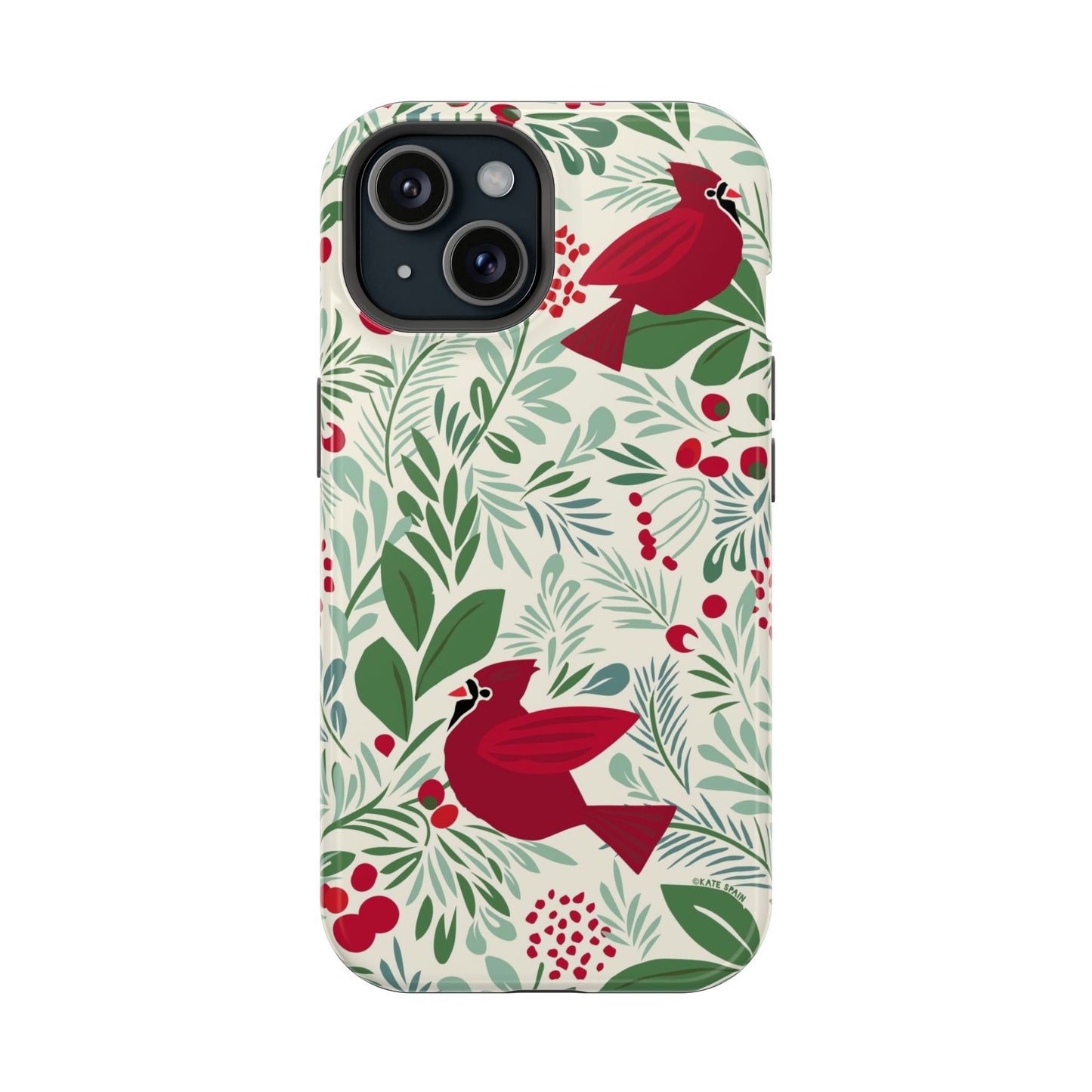 Birds and Berries iPhone MagSafe Tough Case iPhone 15 Glossy
