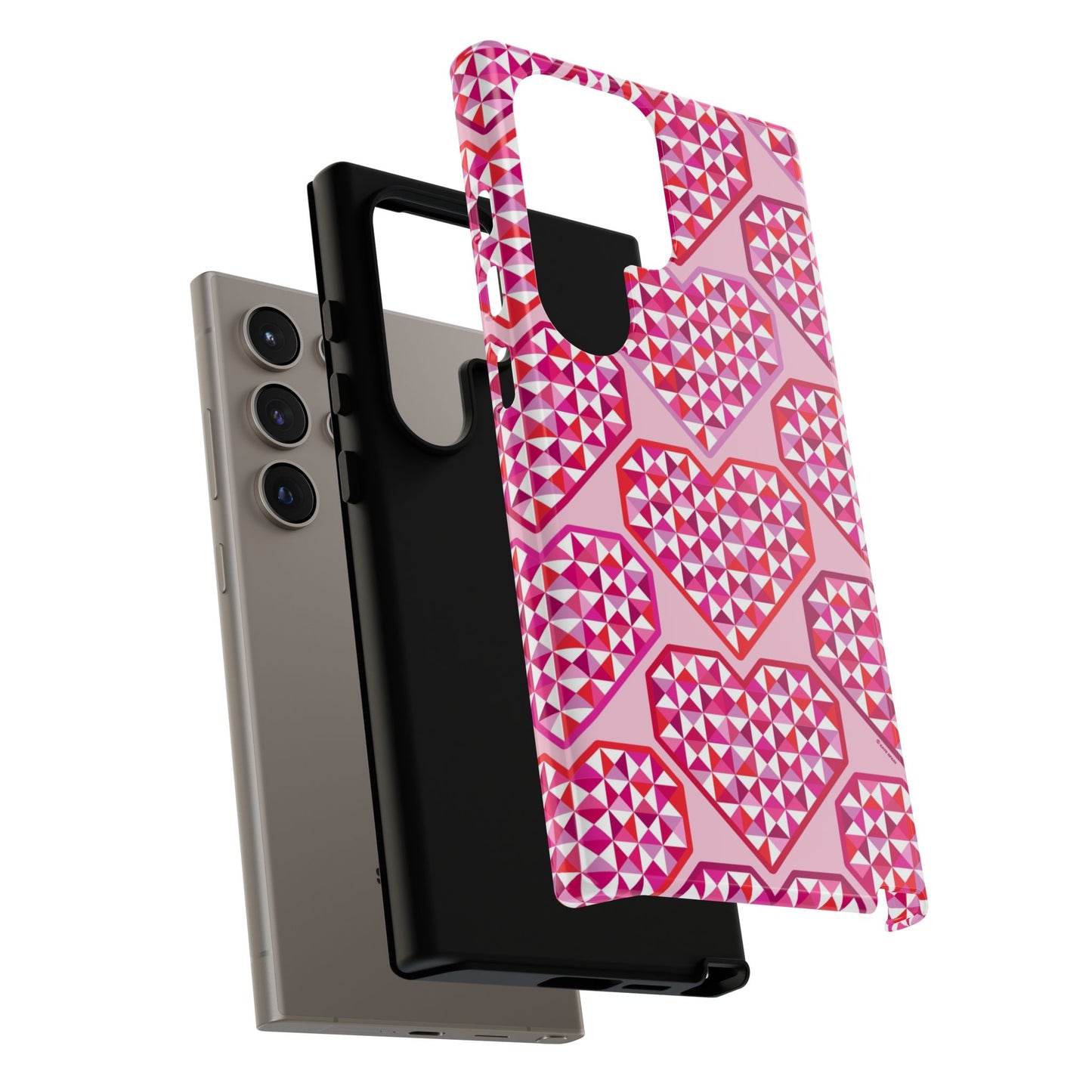 Pink Pyramid Heart Samsung Galaxy Tough Case