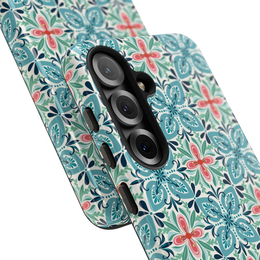 Stonecrop Samsung Case - Floral Tile Geometric Pattern