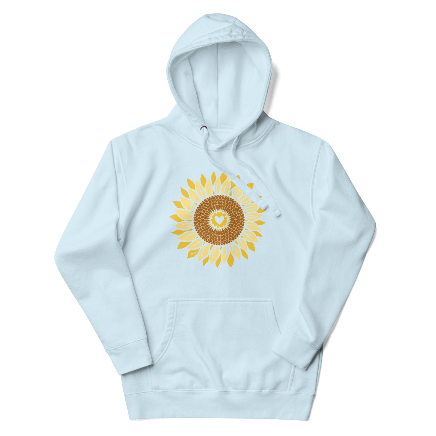 Sunflowers in My Heart Unisex Hoodie Sky Blue