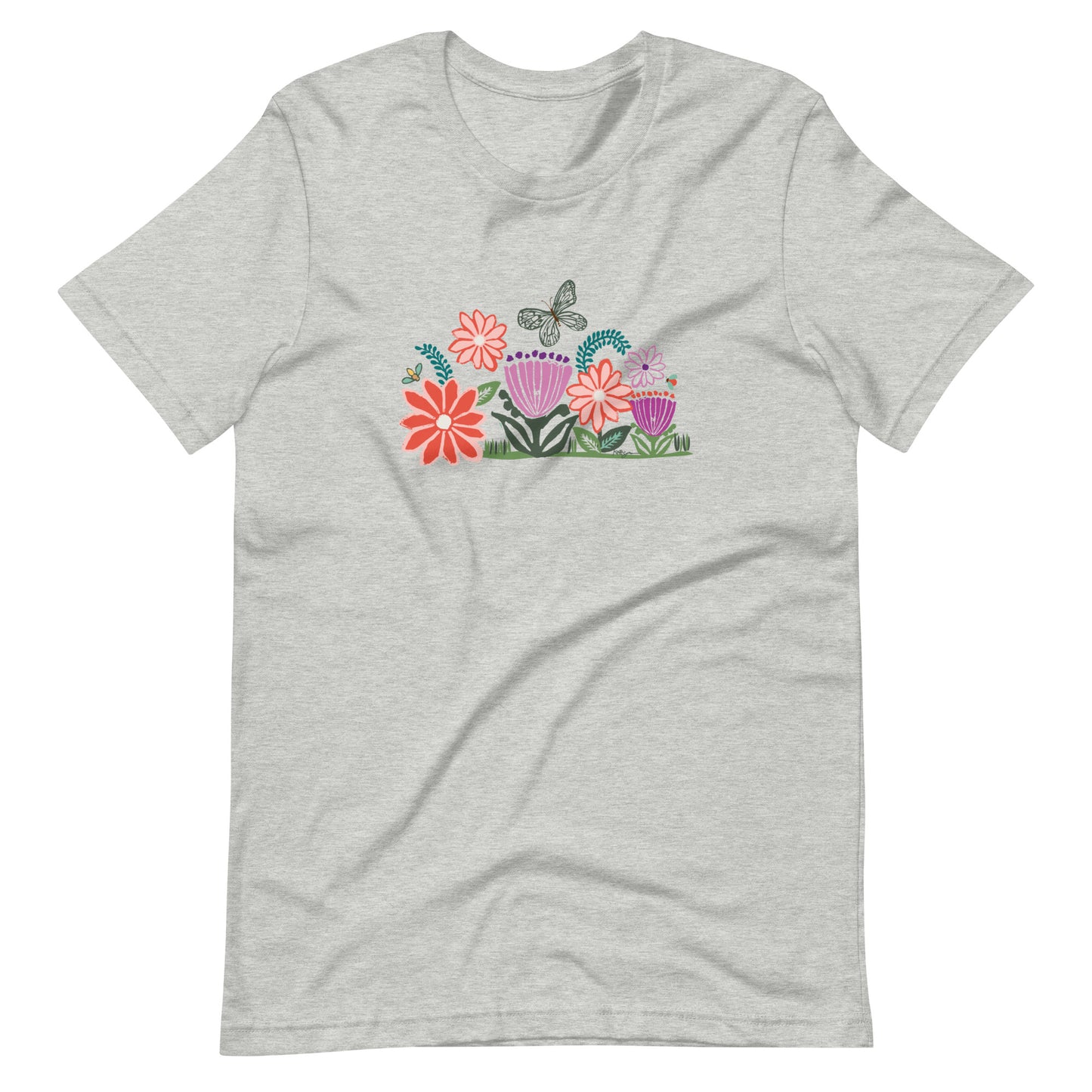 Bloom Crewneck T-Shirt Flower Garden Athletic Heather