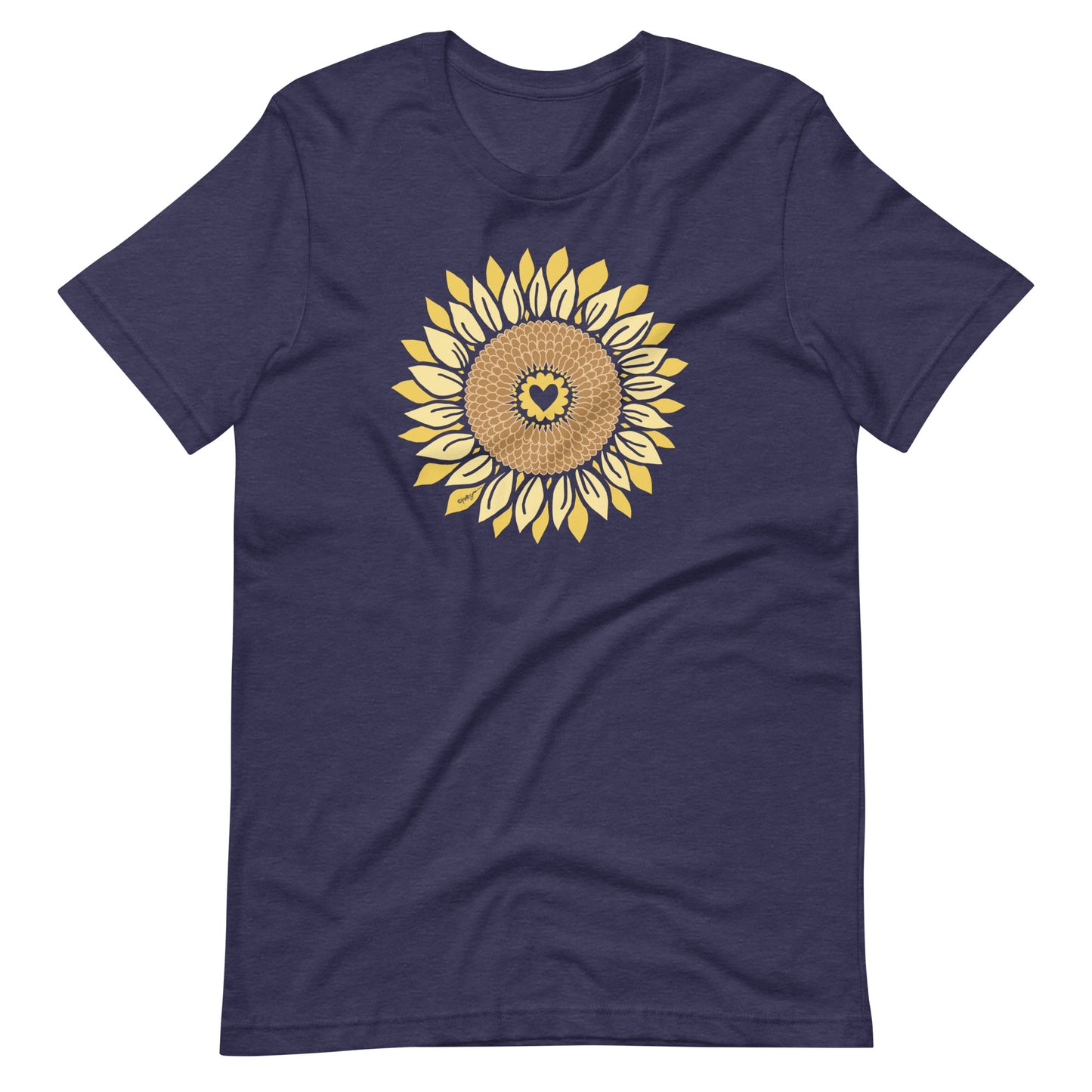 Sunflowers In My Heart T-Shirt Heather Navy