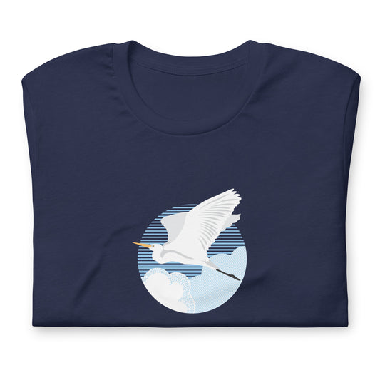 Fly Great Egret T-Shirt