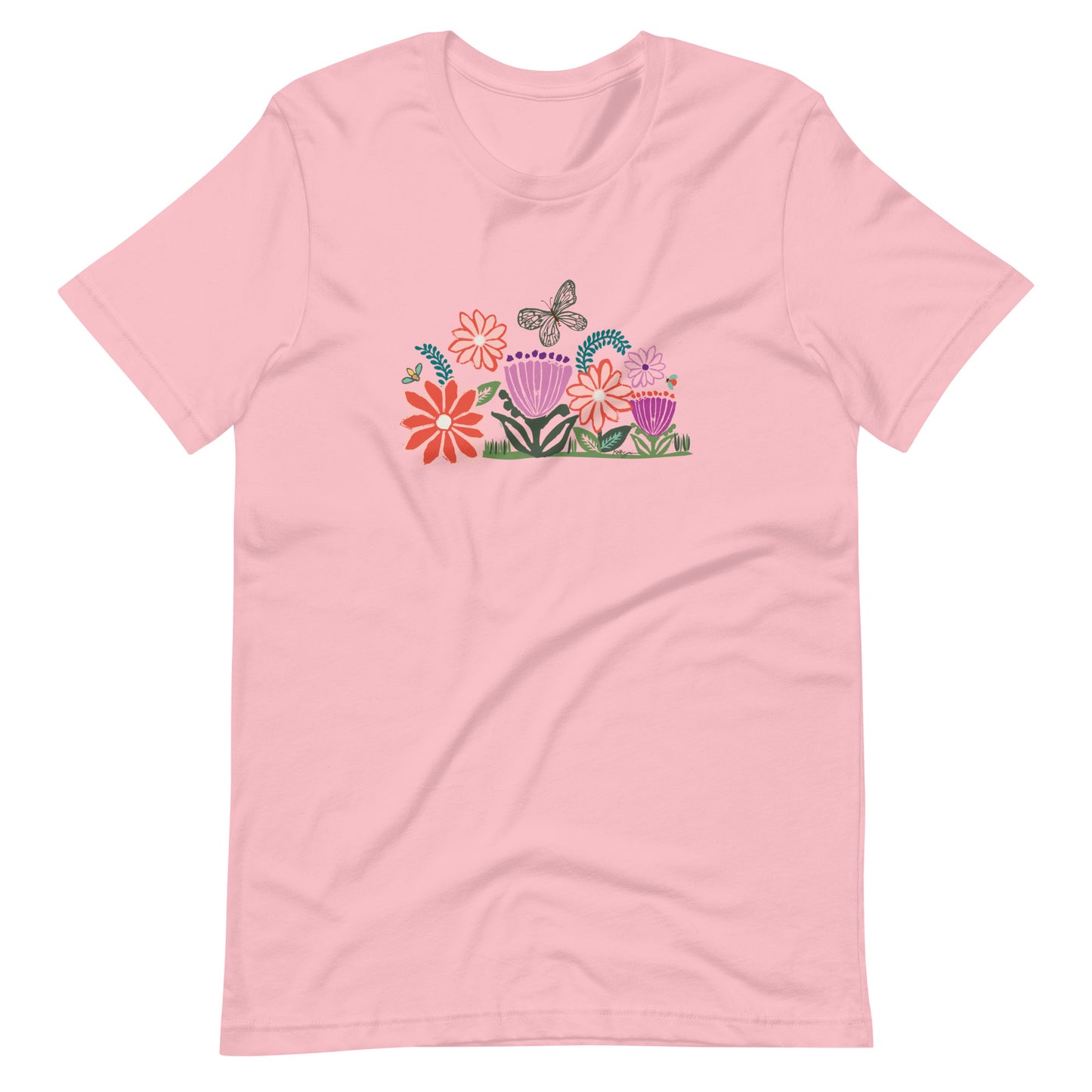 Bloom Crewneck T-Shirt Flower Garden Pink