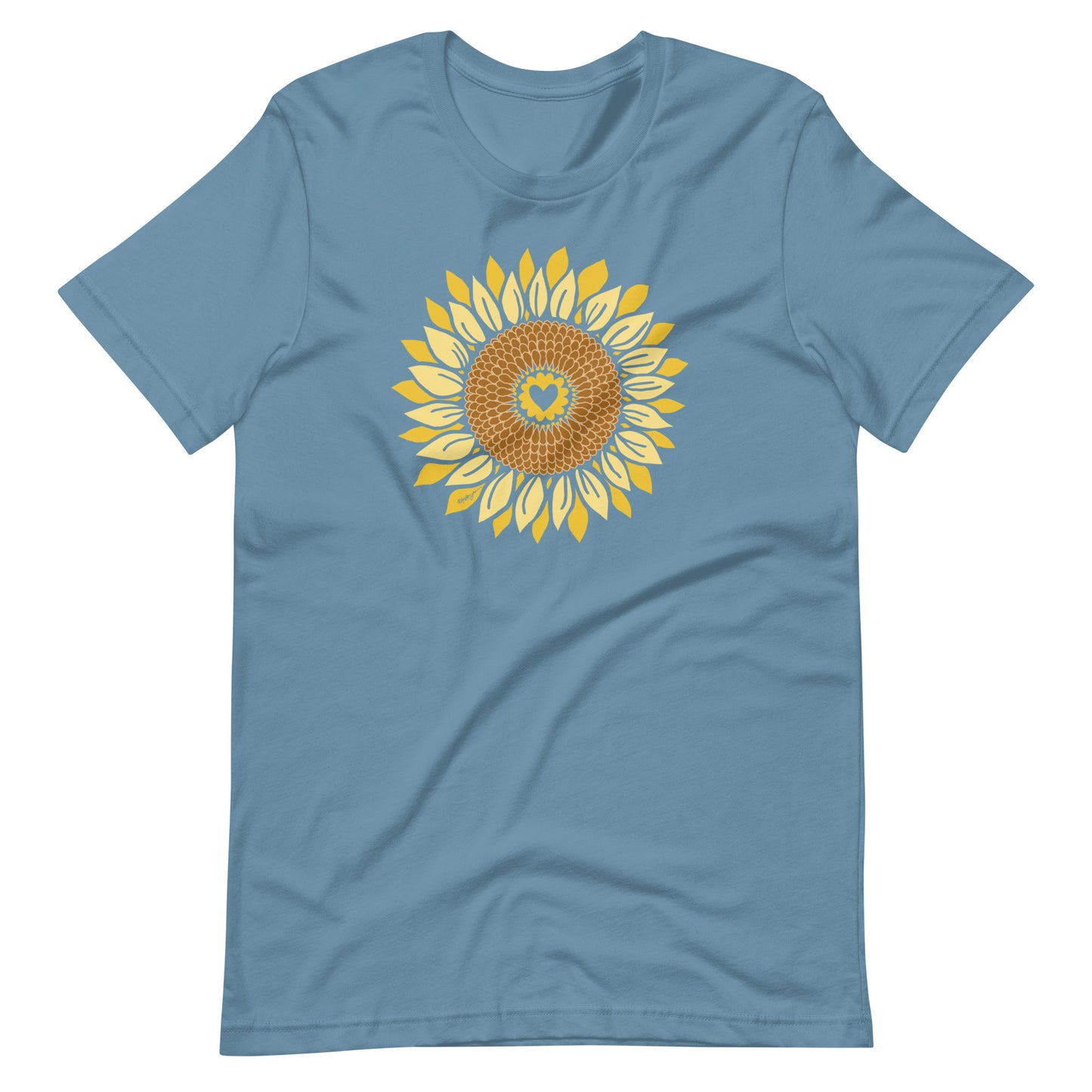 Sunflowers In My Heart T-Shirt Steel Blue