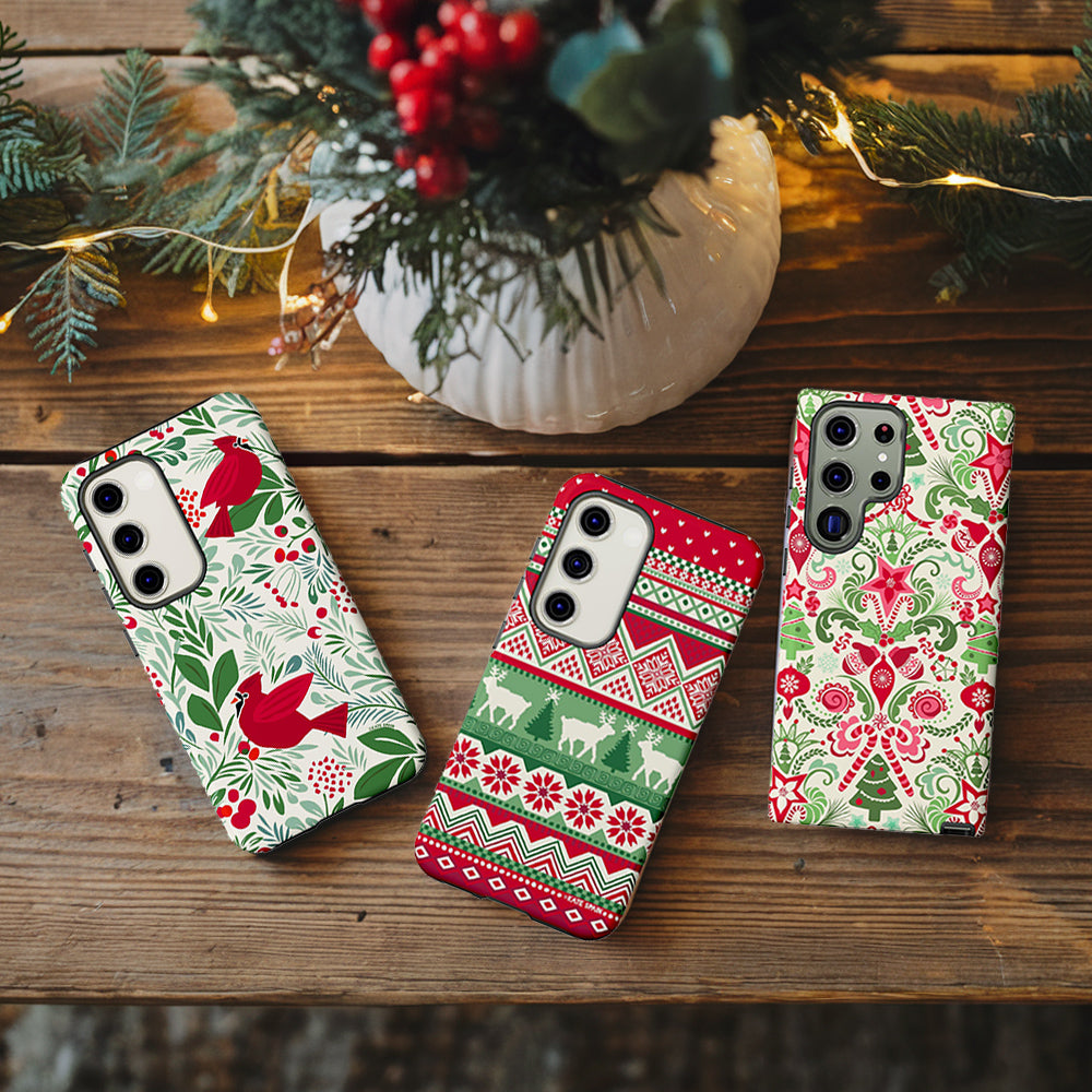 colorful holiday christmas winter samsung galaxy phone caseses
