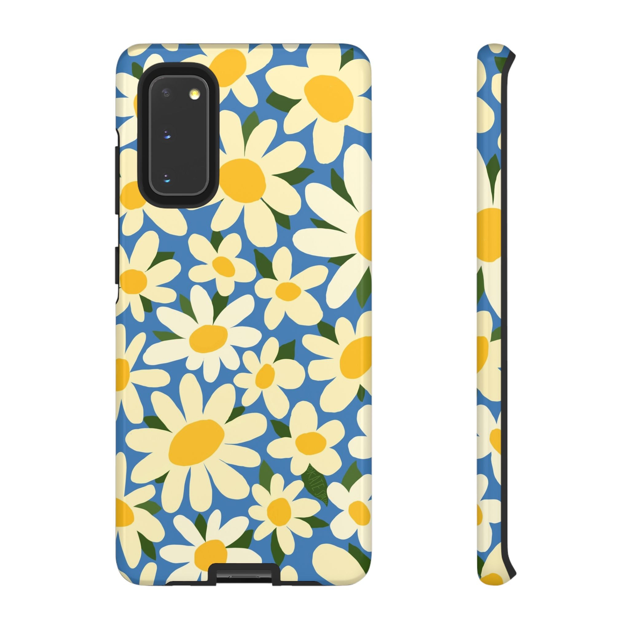 Luxury Shasta Samsung Galaxy S20 Case – Glossy | blue, yellow, white daisy floral print