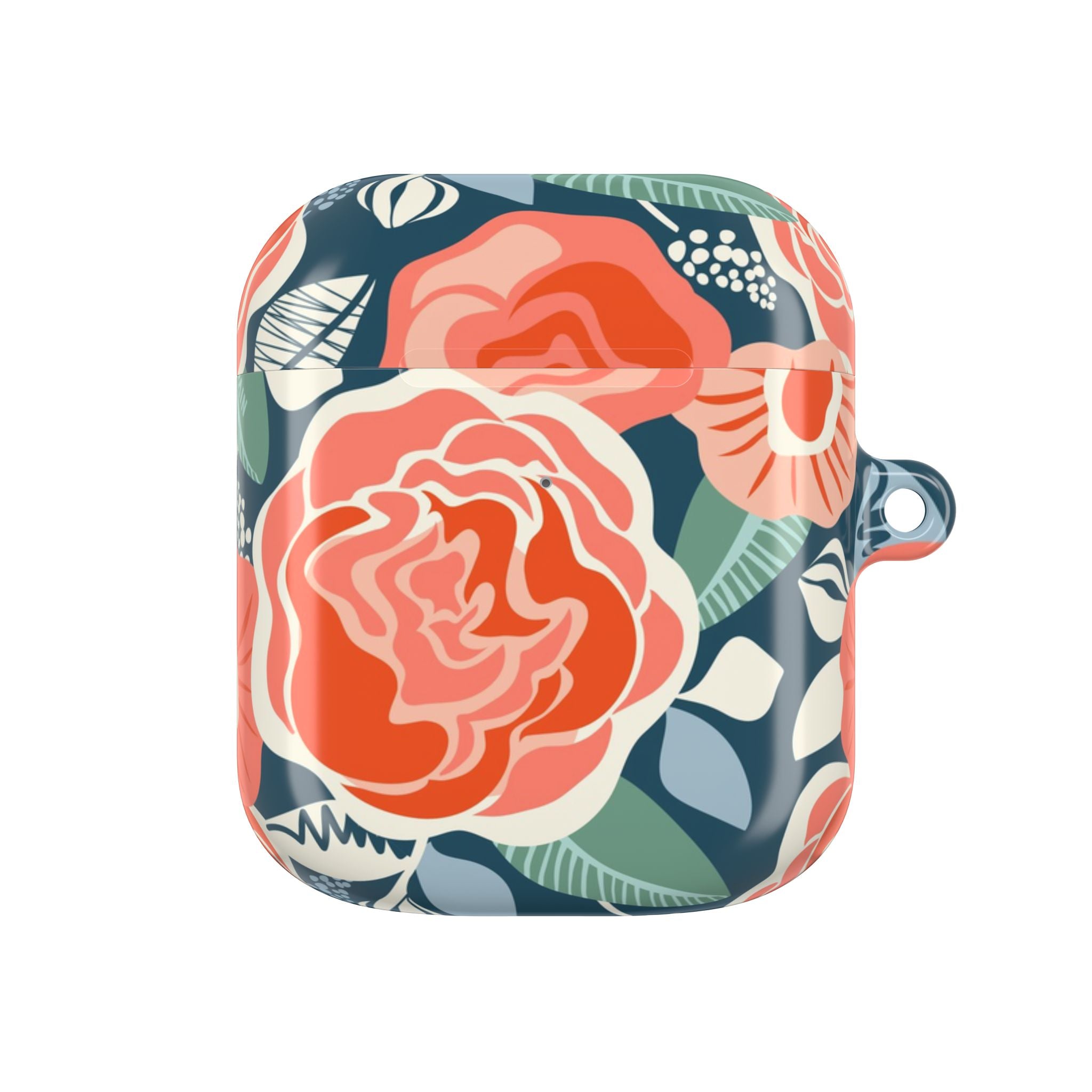 Tea Rose Navy AirPods Case