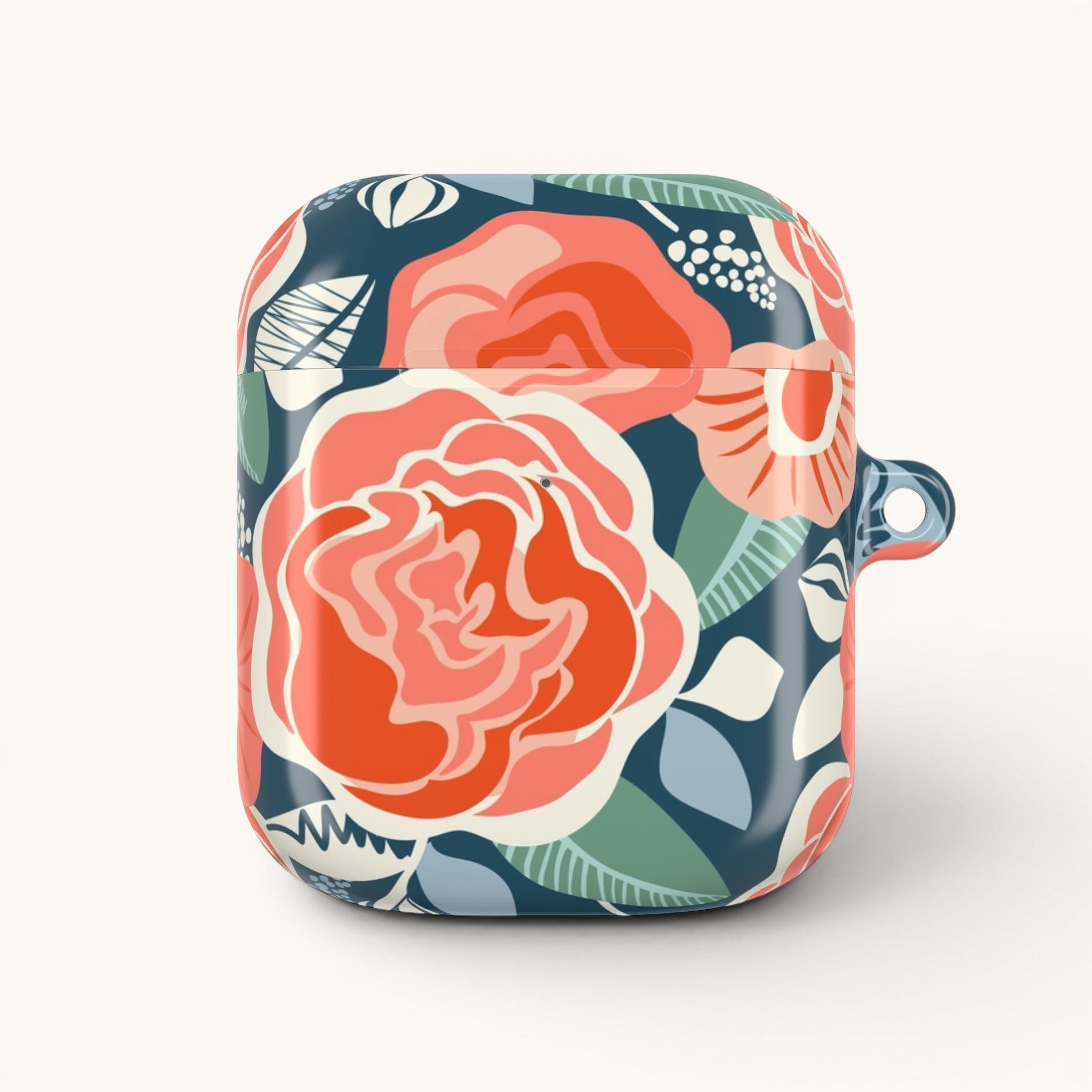 Tea Rose Navy AirPods Case