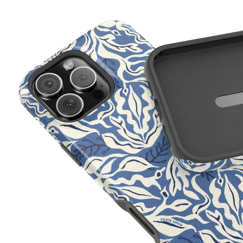 Ocean Tides phone case design showcase - coastal blue wave pattern