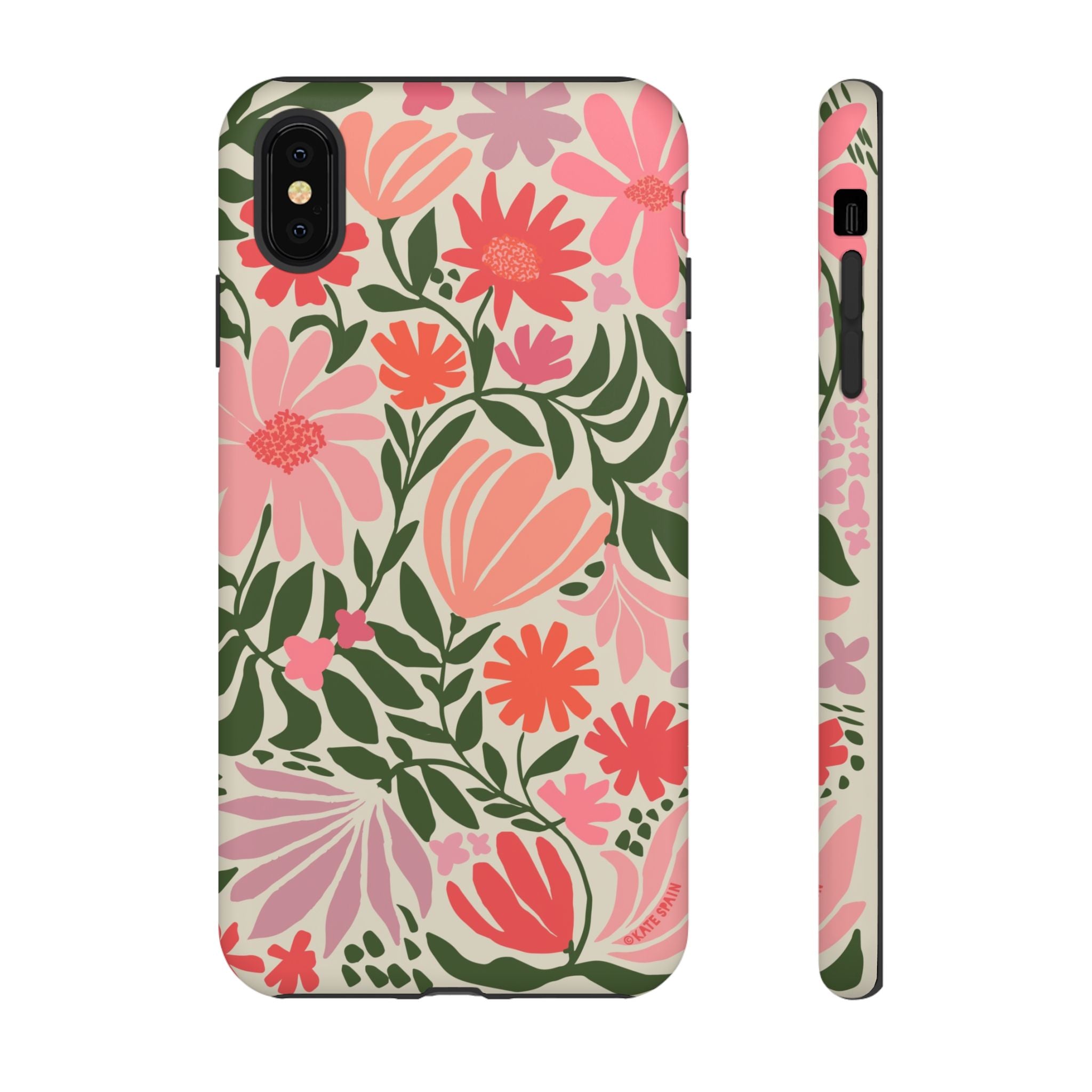 Calendula Tough iPhone XS Max Case – Matte | periwinkle, cream, teal graphic daisy floral print