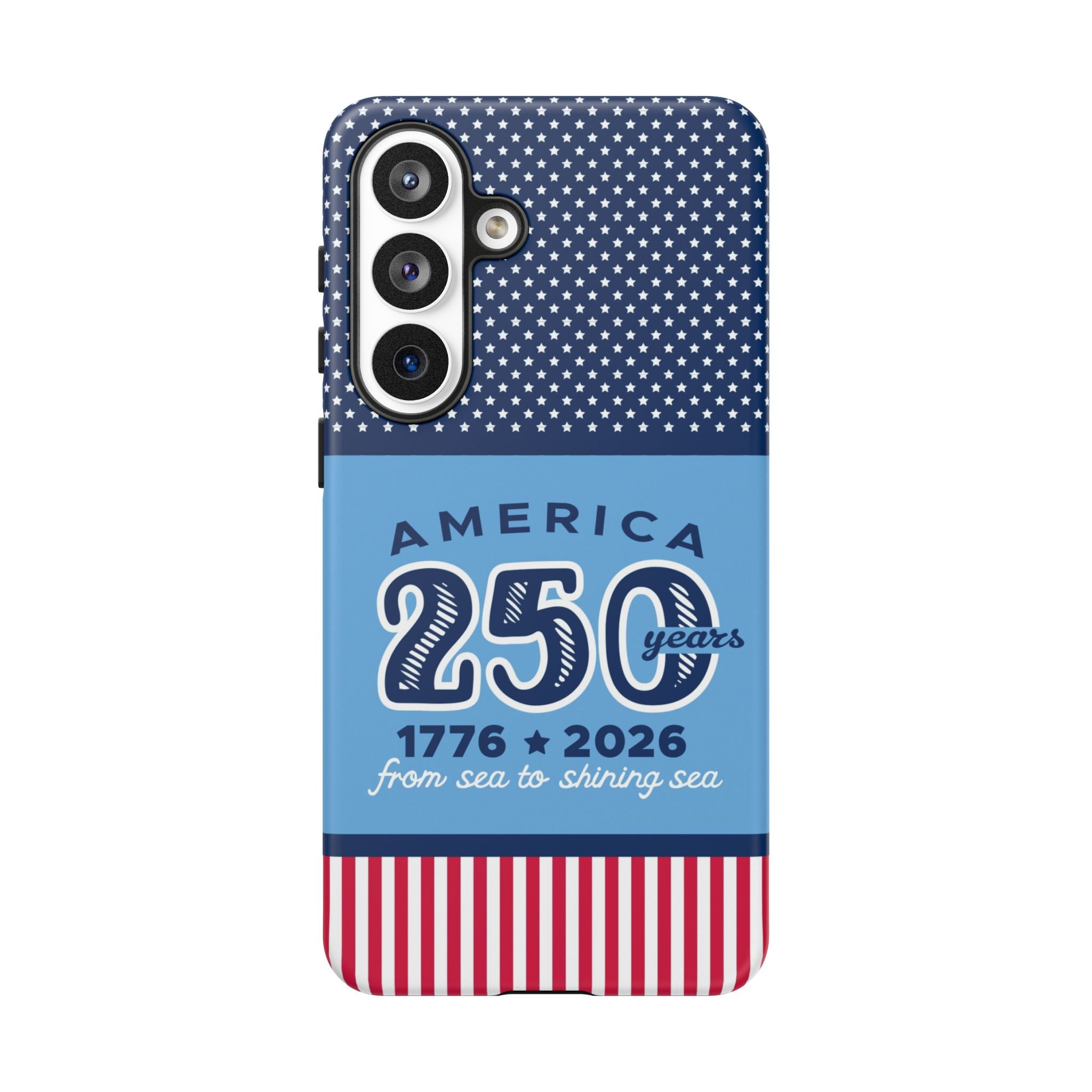 Sea to Shining Sea Samsung Galaxy S24 Plus Case – Matte | navy, sky blue, red patriotic America 250 commemorative print