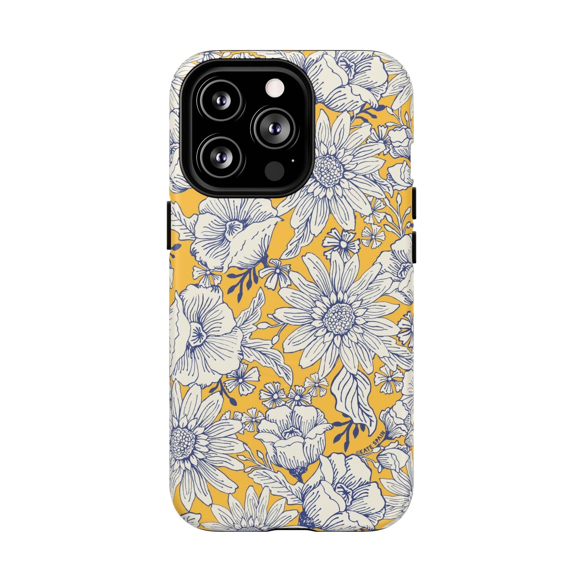 Jardin Yellow MagSafe iPhone 13 Pro Case – Matte | yellow and cream botanical garden print