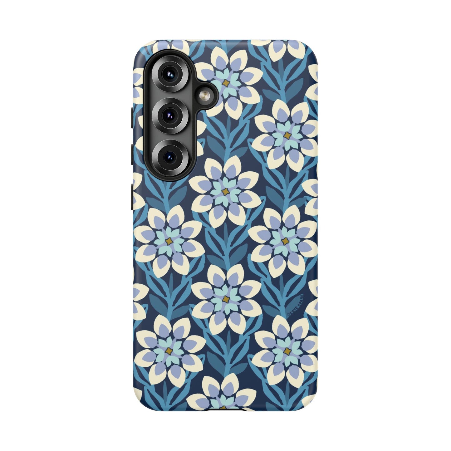 Modern Dahlia Samsung Case - Navy Allover Pattern