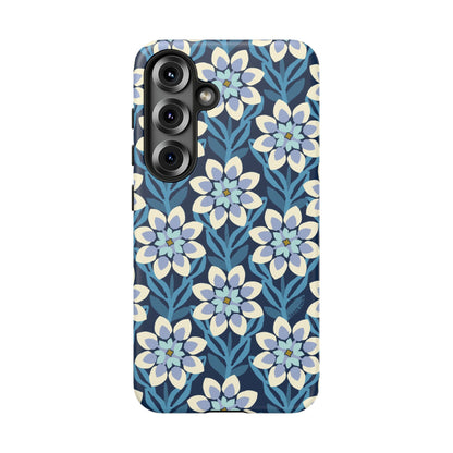 Modern Dahlia Samsung Case - Navy Allover Pattern