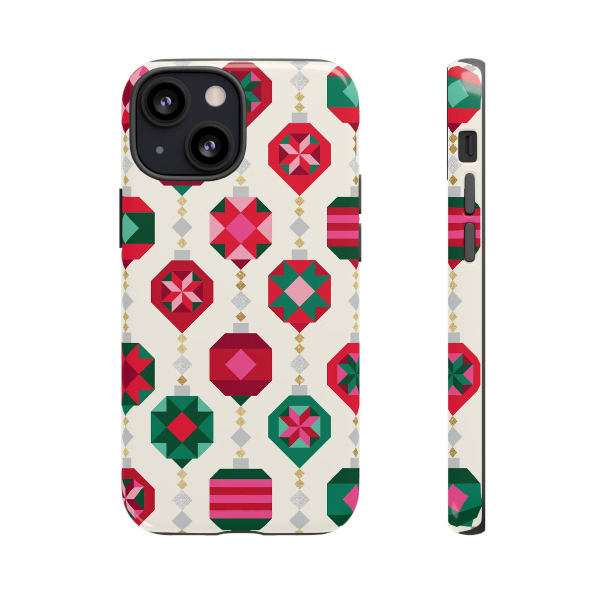 Felicity Ornaments Tough iPhone 13 Mini Case – Glossy | holiday ornament print