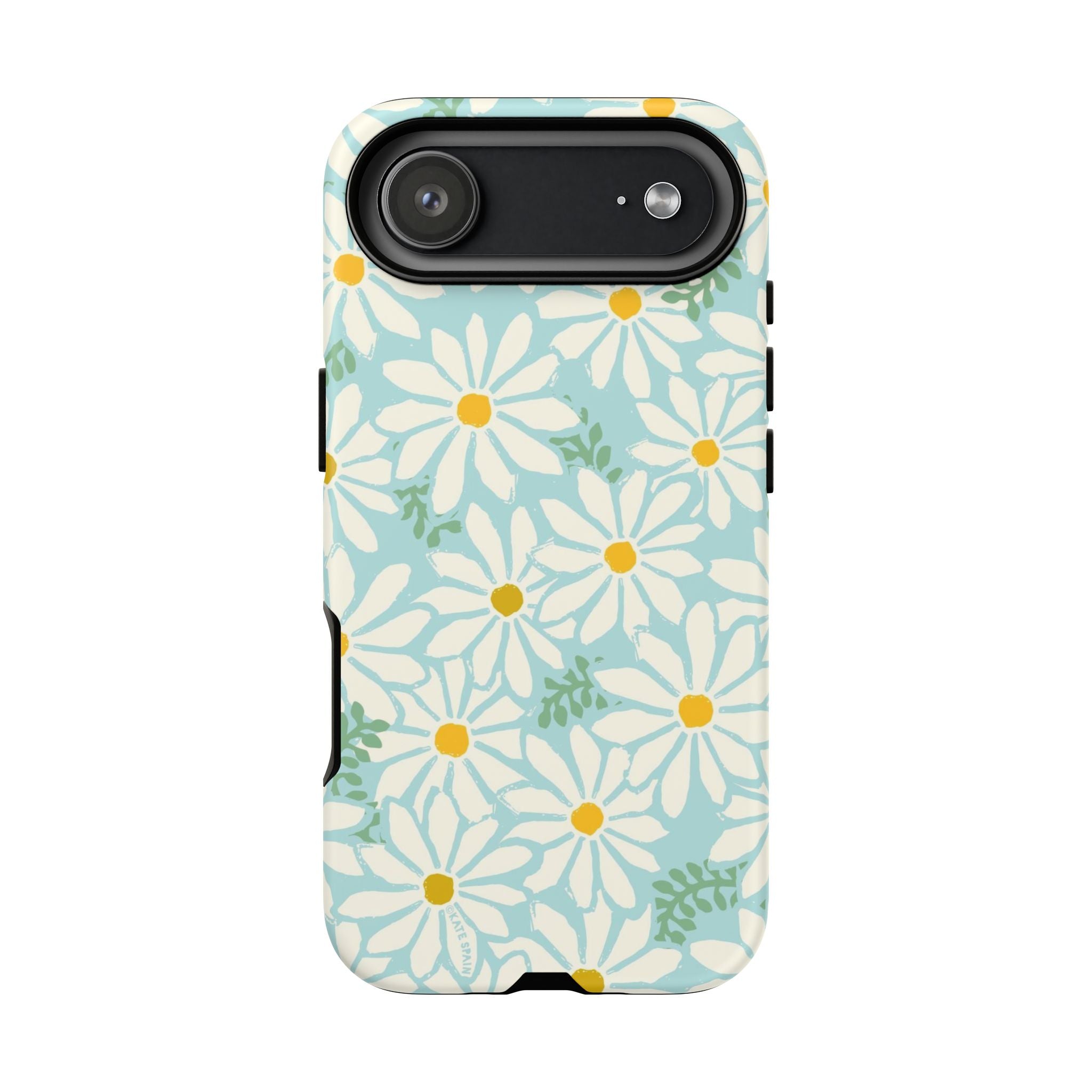 Daisies Tough iPhone 17 Air Case – Matte | mint, white, yellow botanical daisy floral print