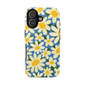 Shasta Daisy Tough iPhone 17 Case – Glossy | blue, cream, yellow daisy floral print