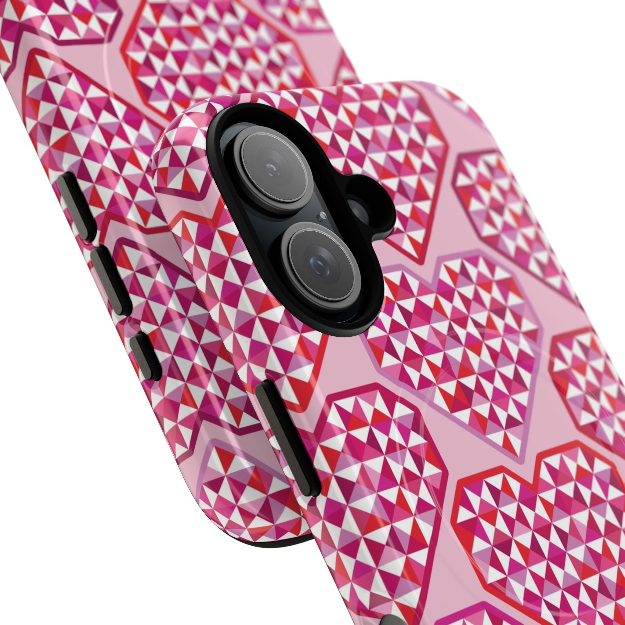 Pink Pyramid Heart MagSafe iPhone Case