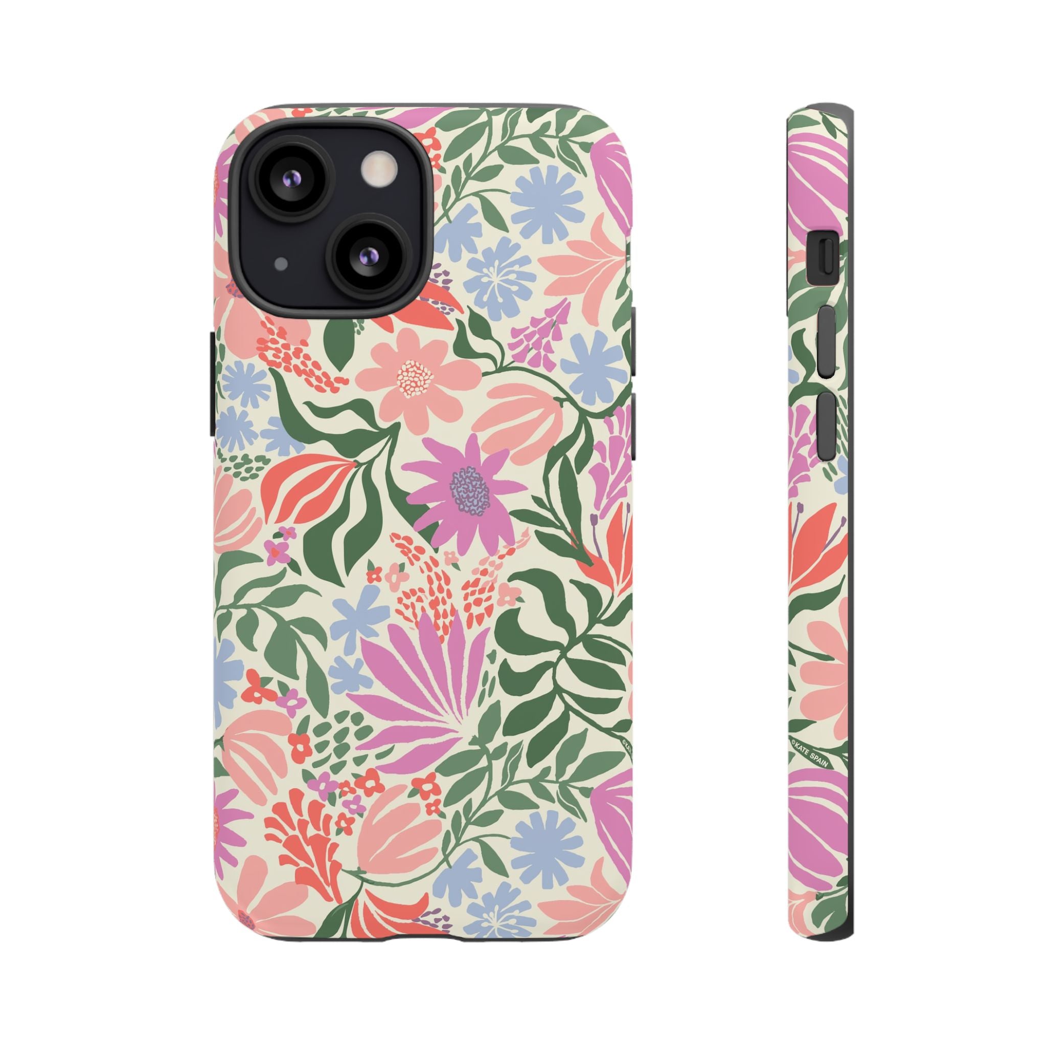 Botanica Pastel Tough iPhone 13 Mini Case – Matte | blush, lavender, sage pastel botanical wildflower print