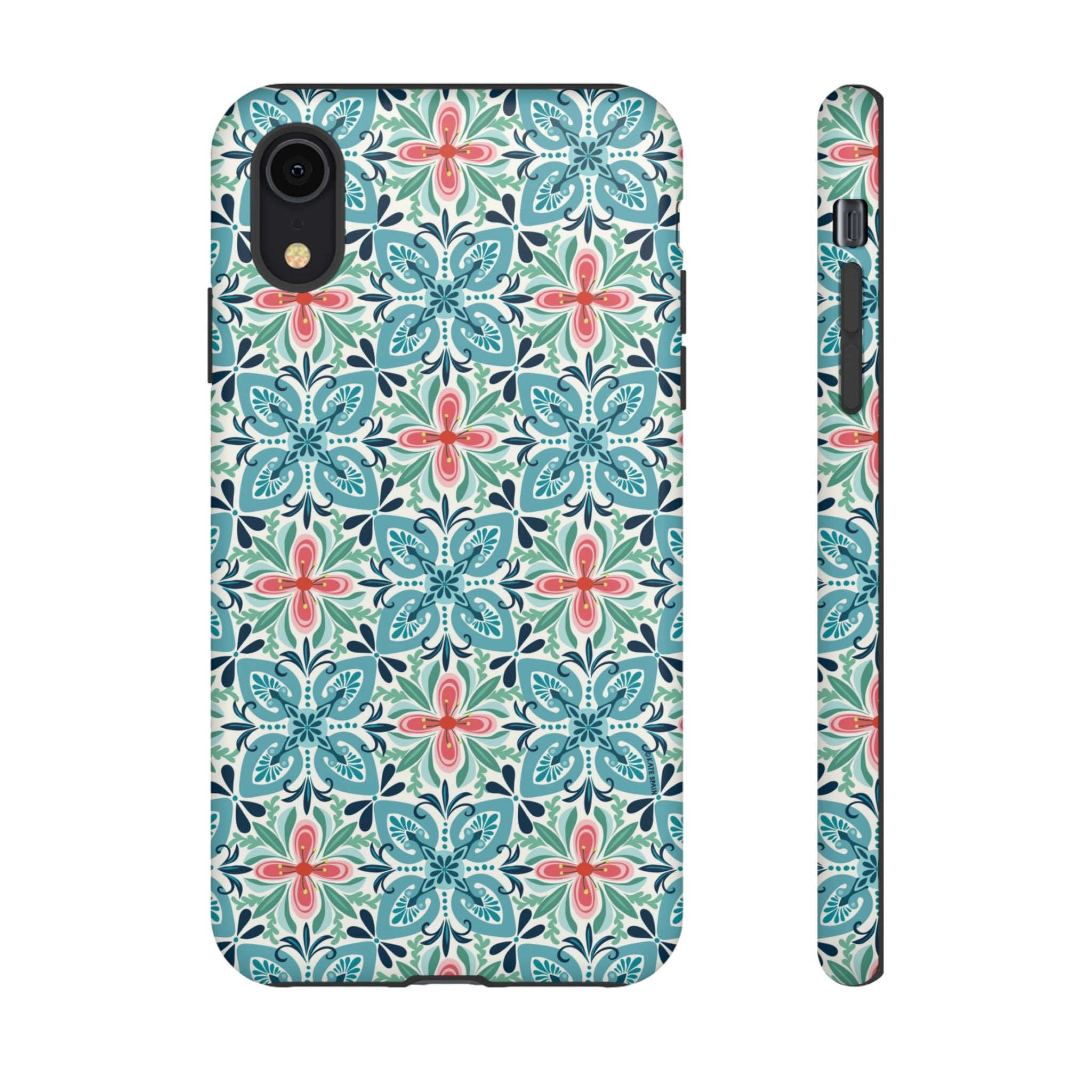 Stonecrop Tough iPhone XR Case – Matte | sage, cream, blush botanical succulent print