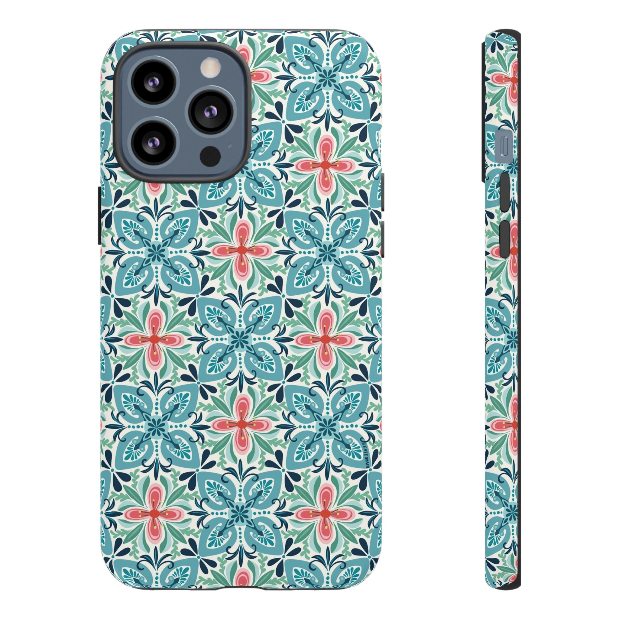 Stonecrop Tough iPhone 13 Pro Max Case – Matte | sage, cream, blush botanical succulent print