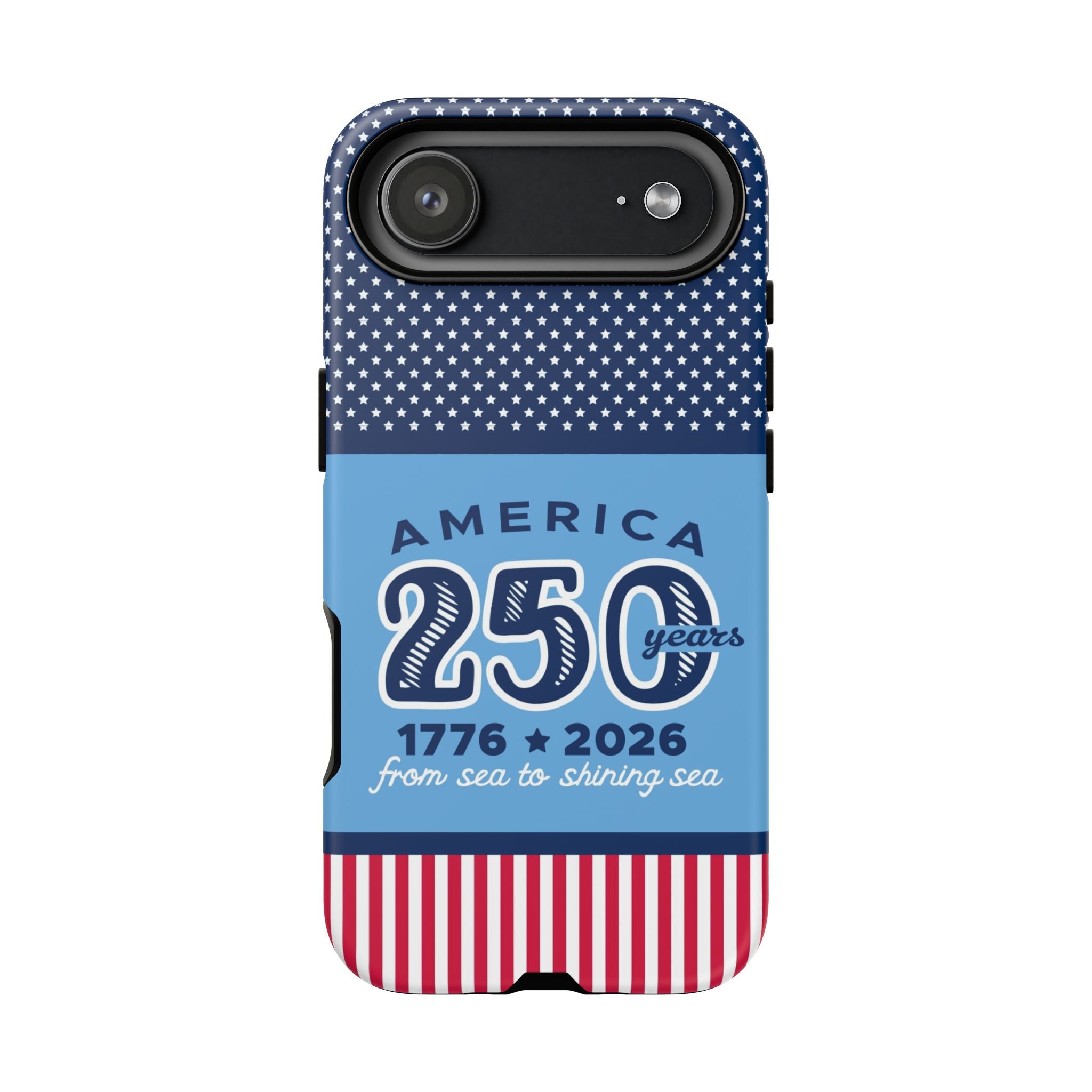 Sea to Shining Sea Tough iPhone 17 Air Case – Matte | navy, sky blue, red, white American stars & stripes 250th anniversary print