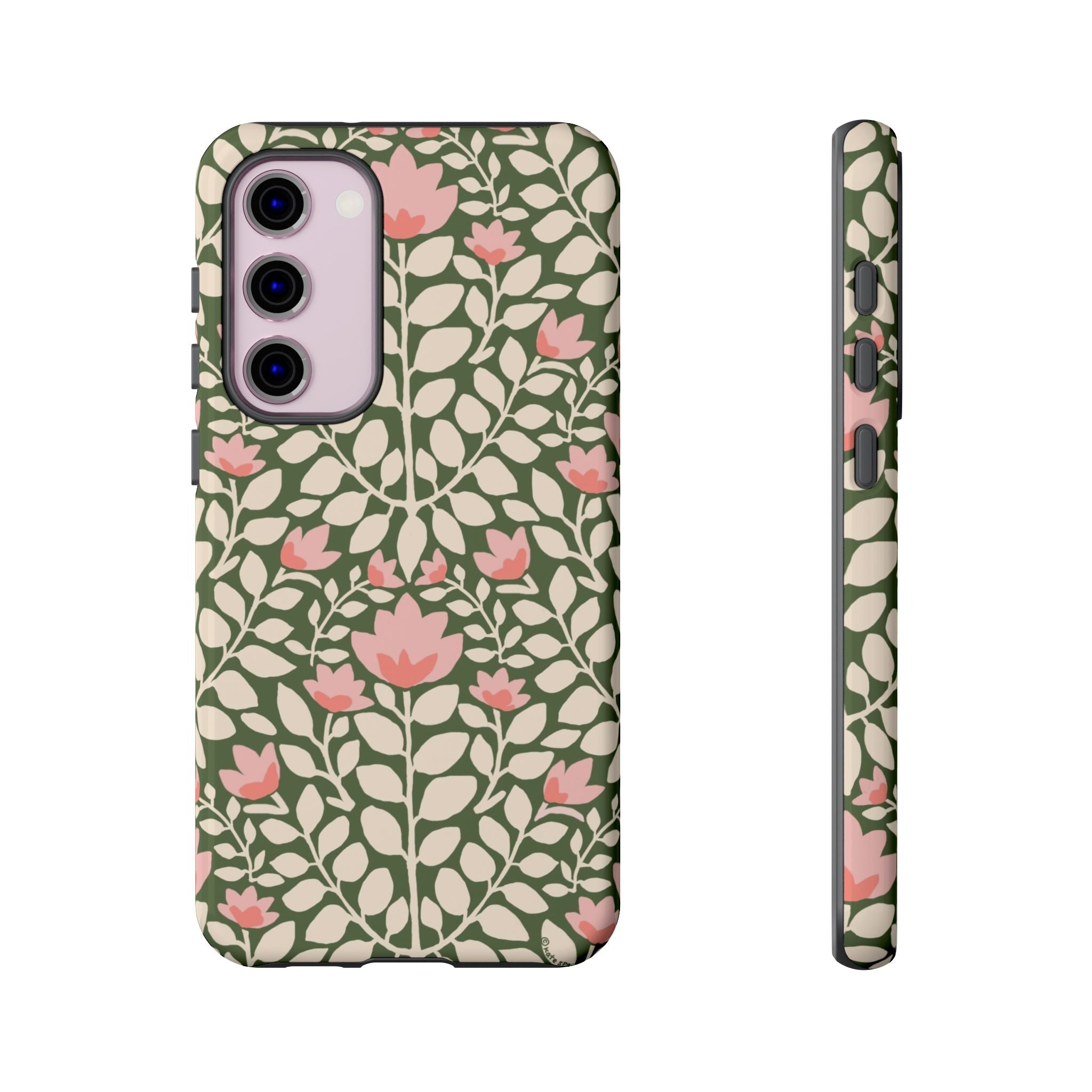 Wild Vines Samsung Galaxy S23 Plus Case – Glossy | green, cream, blush botanical vine floral print