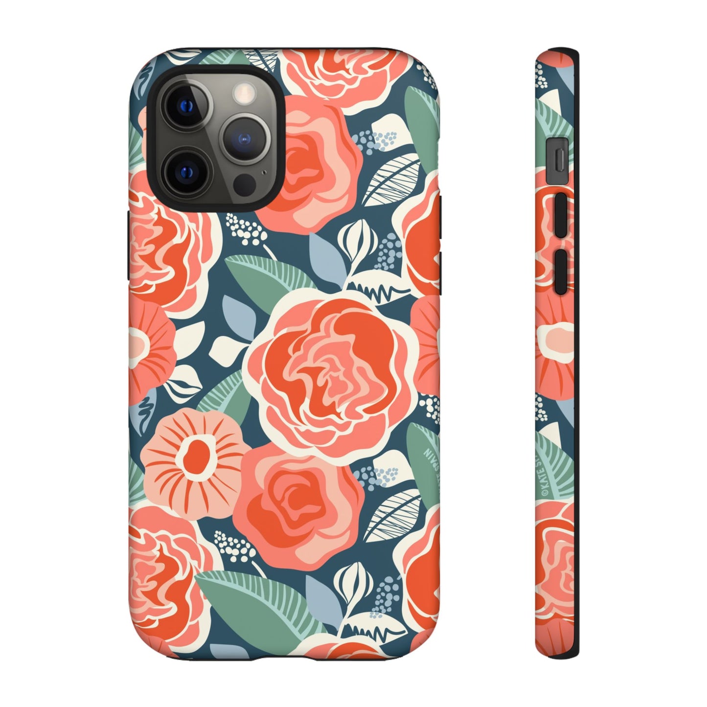 Tea Rose Navy iPhone Tough Case