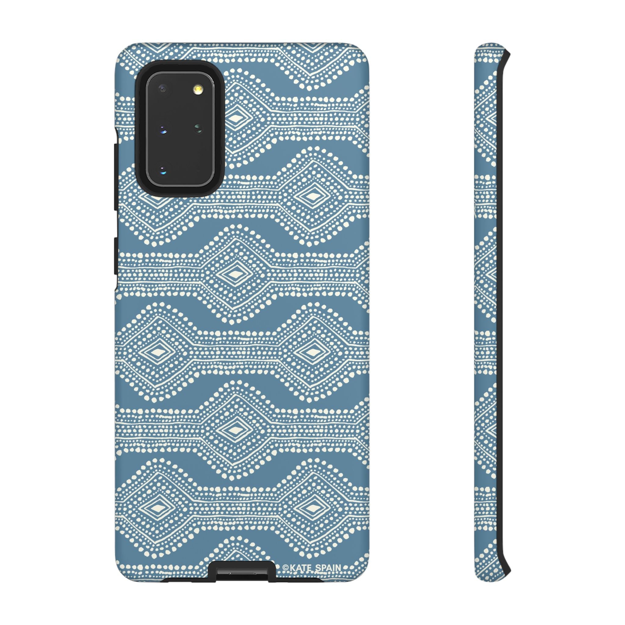 Luxury Diamond Dots Samsung Galaxy S20+ Case – Matte | blue, cream geometric diamond dot lattice print
