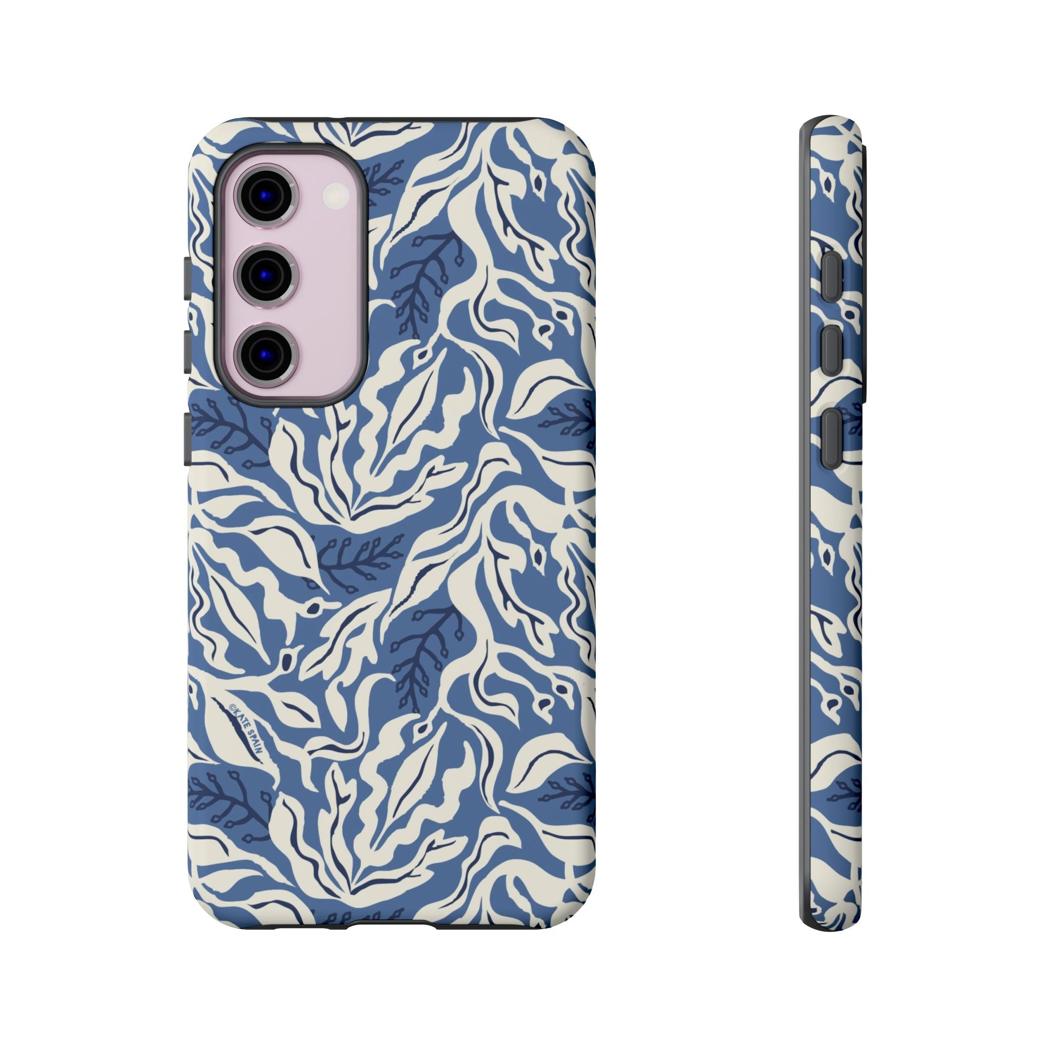 Luxury Ocean Tides Samsung Galaxy S23 Plus Case – Matte | blue and white tidal bed ocean print