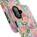 Botanica Pastel MagSafe iPhone 16 Plus Case – Glossy | angled view closeup of camera cutout and buttons