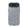 Lily Navy iPhone 17 Pro Max Case – Glossy | graphic white lily print on deep navy — botanical phone case by Kate Spain